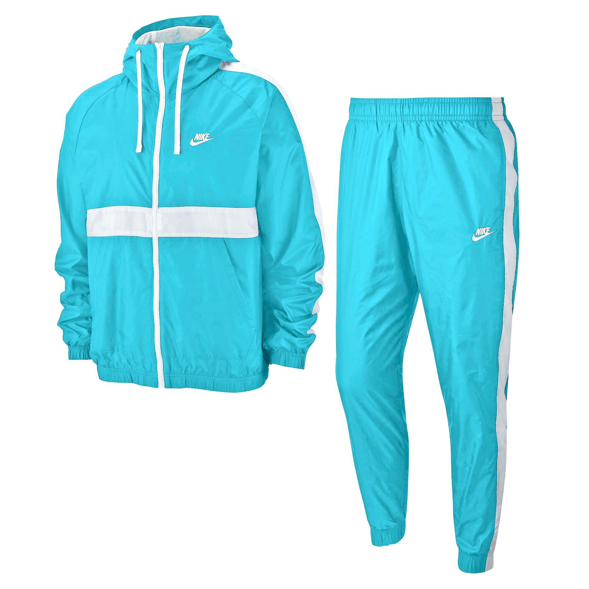 Sportswear Woven Tracksuit Men Light Blue White