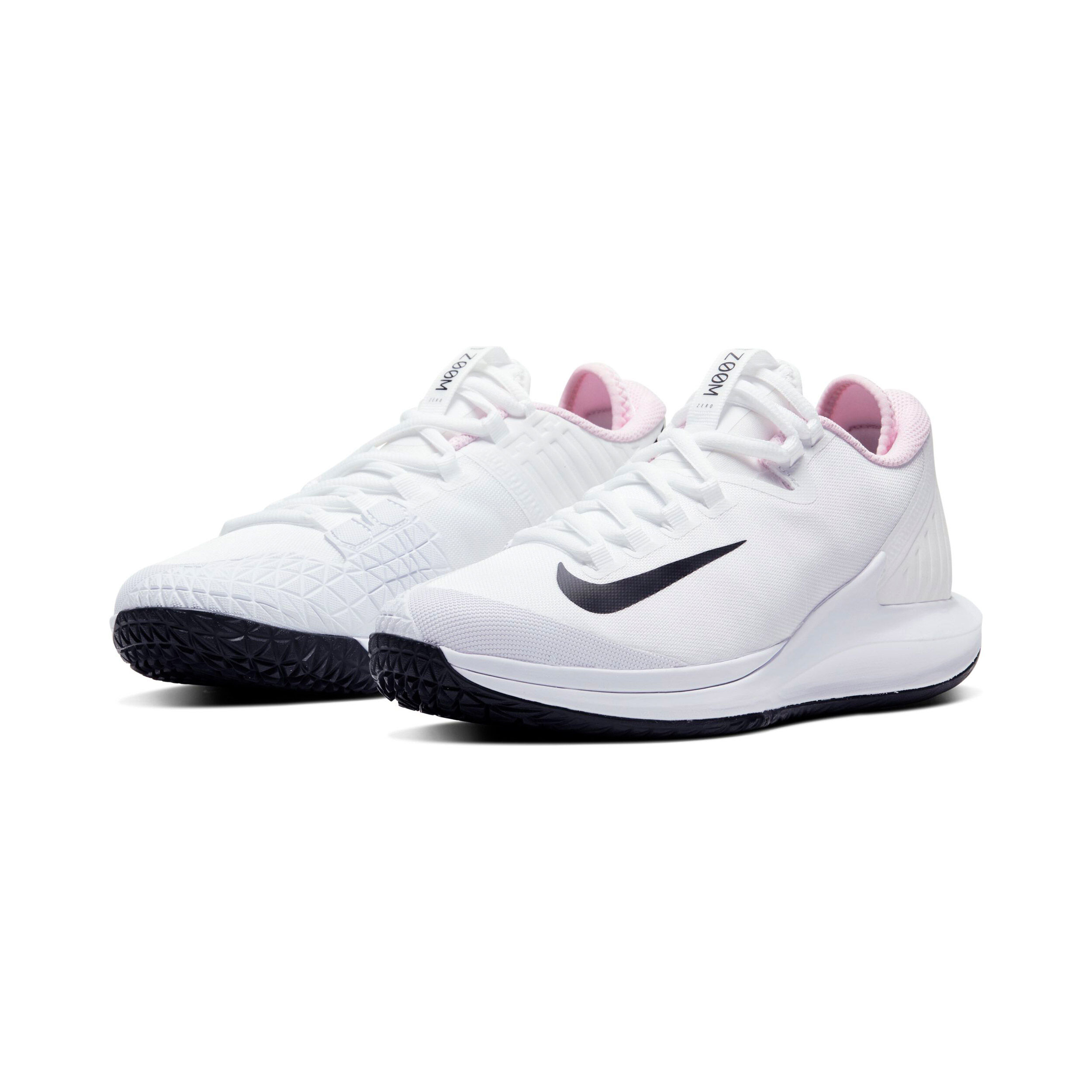 Nike women's court air zoom zero sales tennis shoes black and white