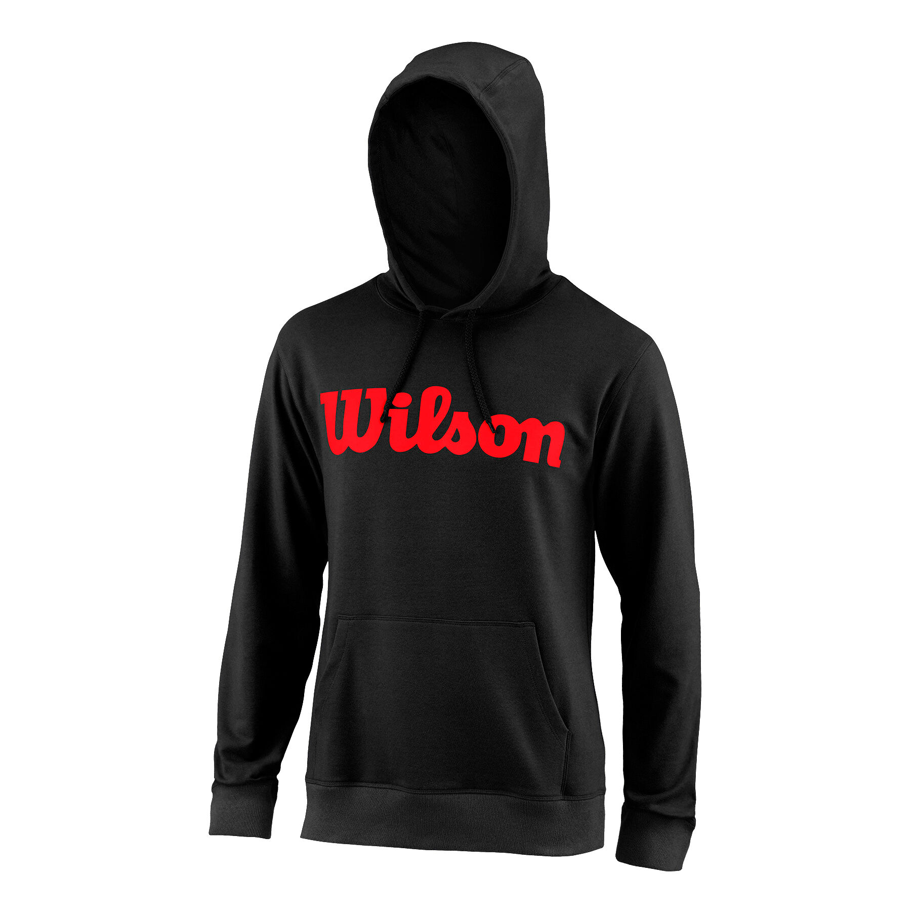 Script Cotton Po Hoody Men Black Red
