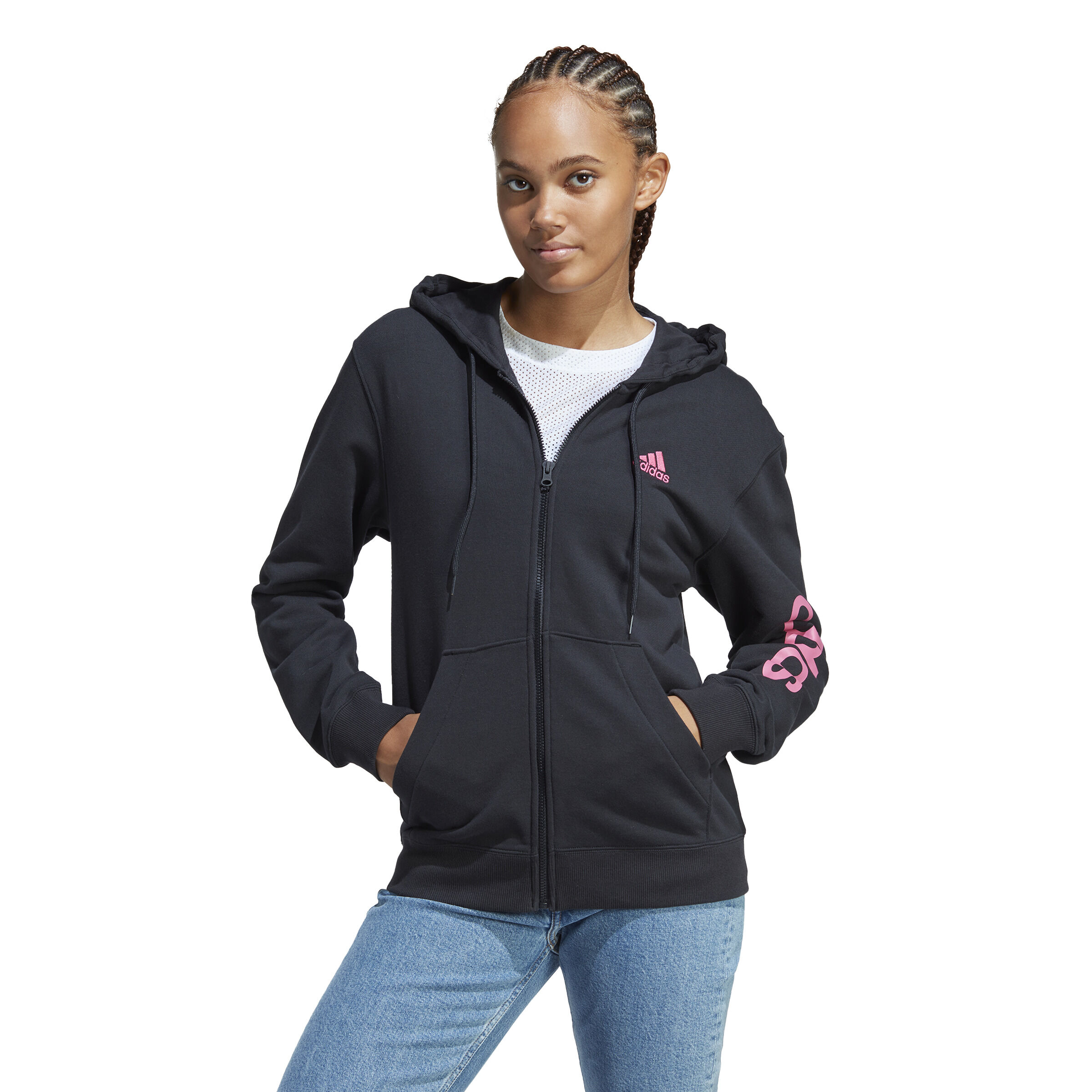 Essentials linear full zip hoodie online