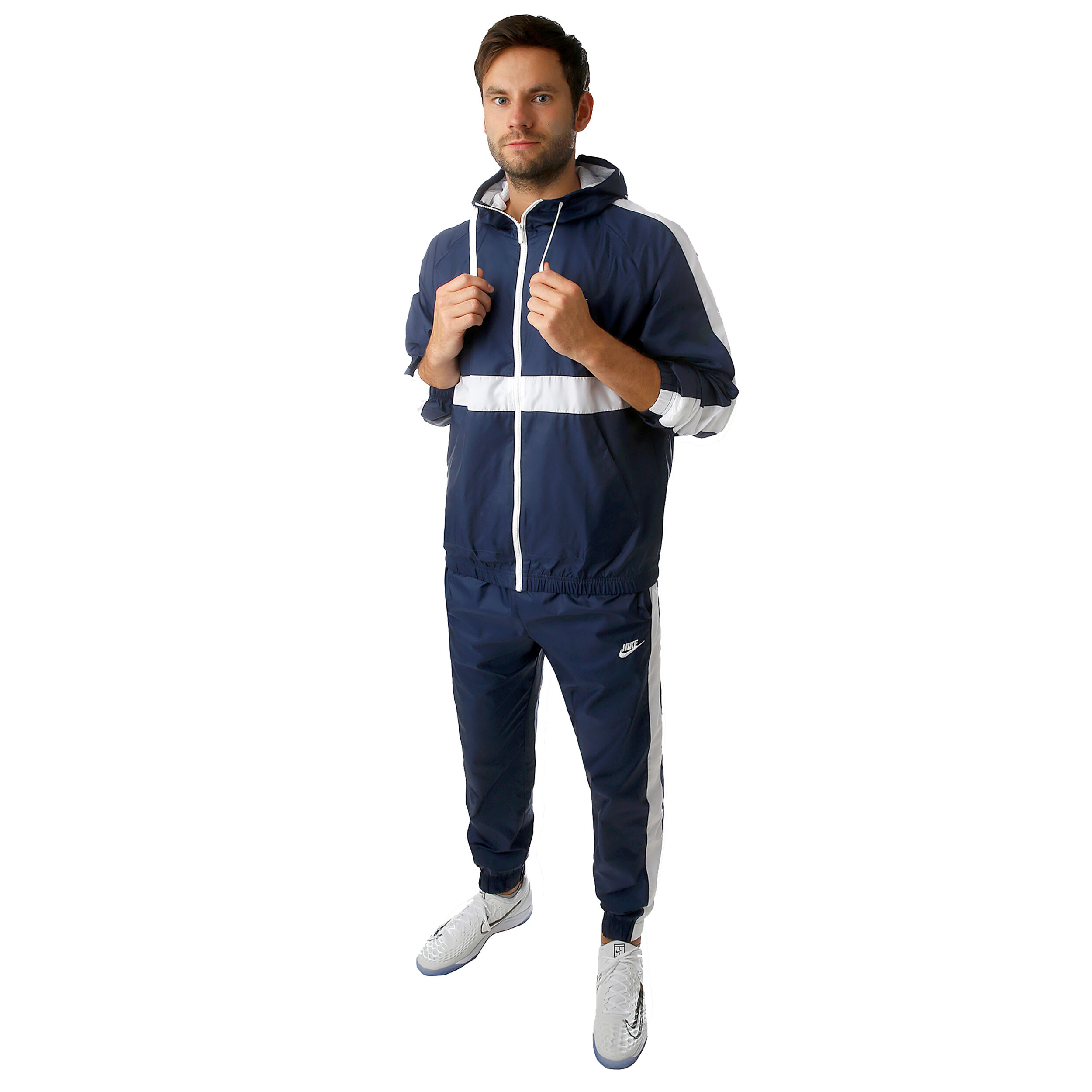 Nike woven hooded tracksuit sales