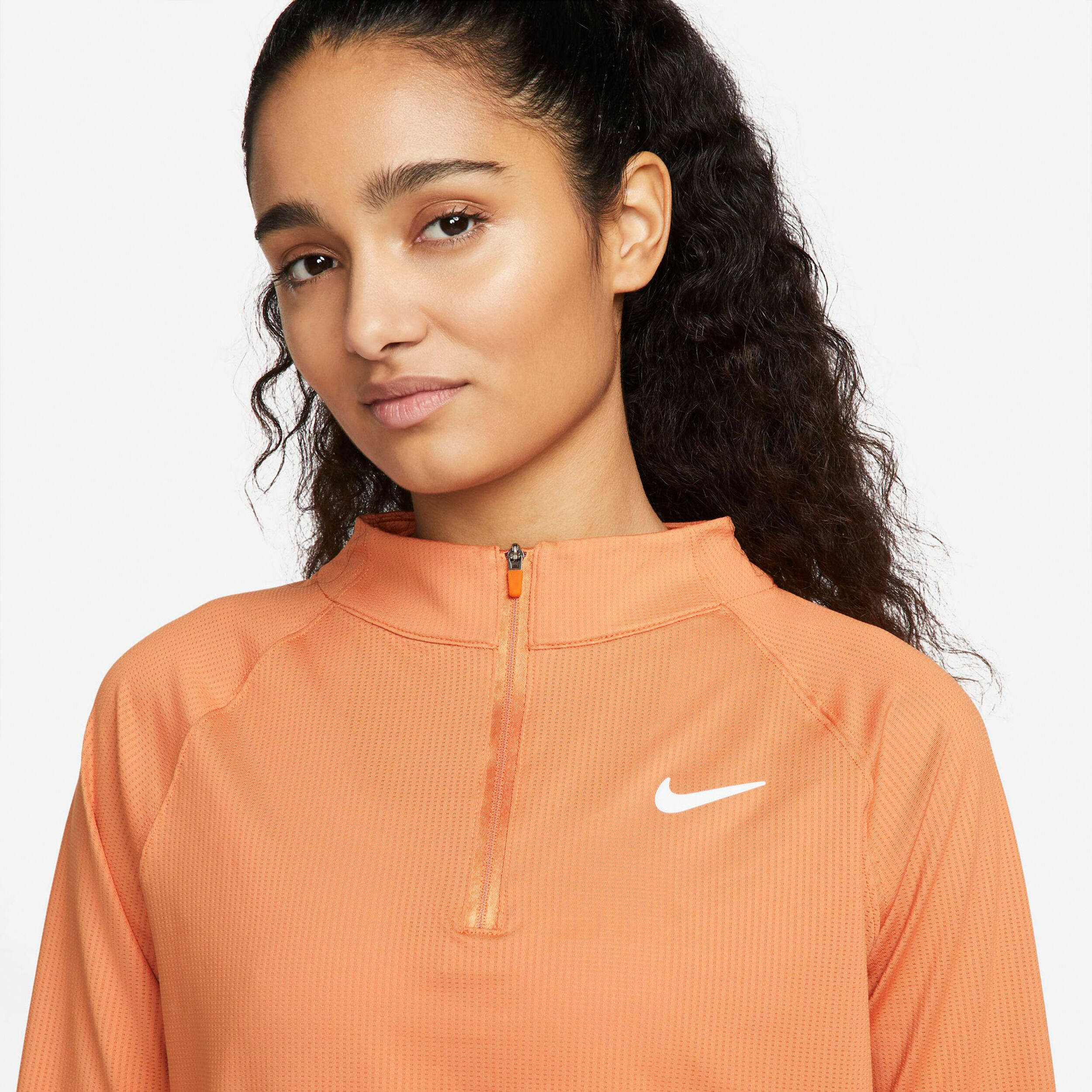 Court Victory Dri Fit Half Zip Long Sleeve Women Orange