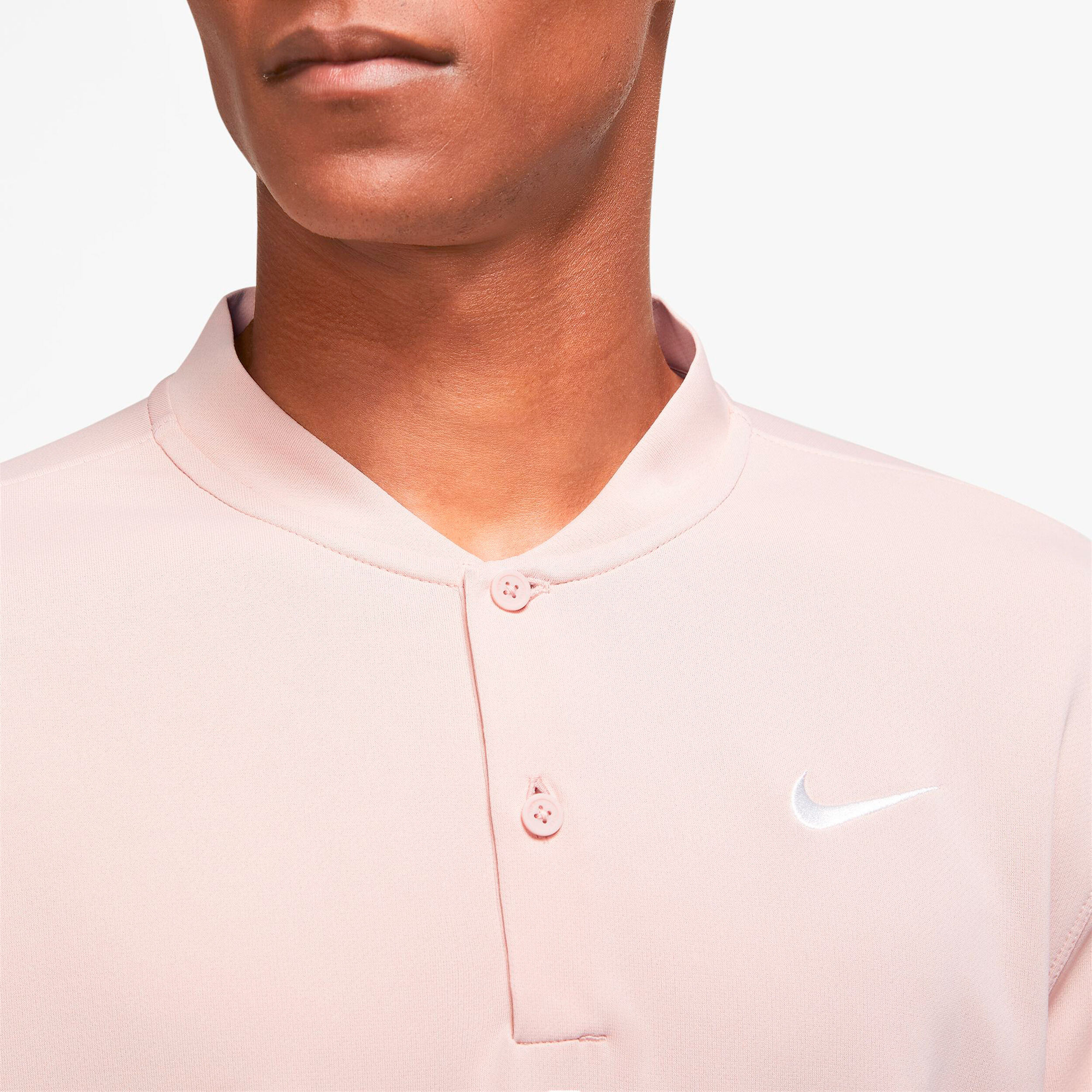 Nike collarless deals polo