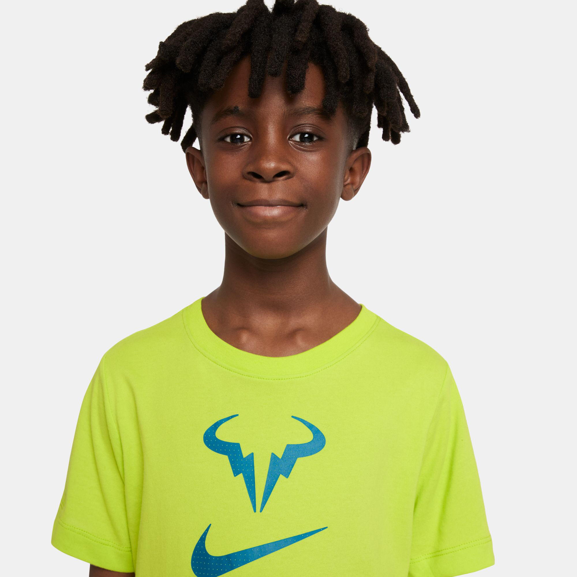 Rafael Nadal Dri Fit Rafa T Shirt Boys Neon Green Turquoise