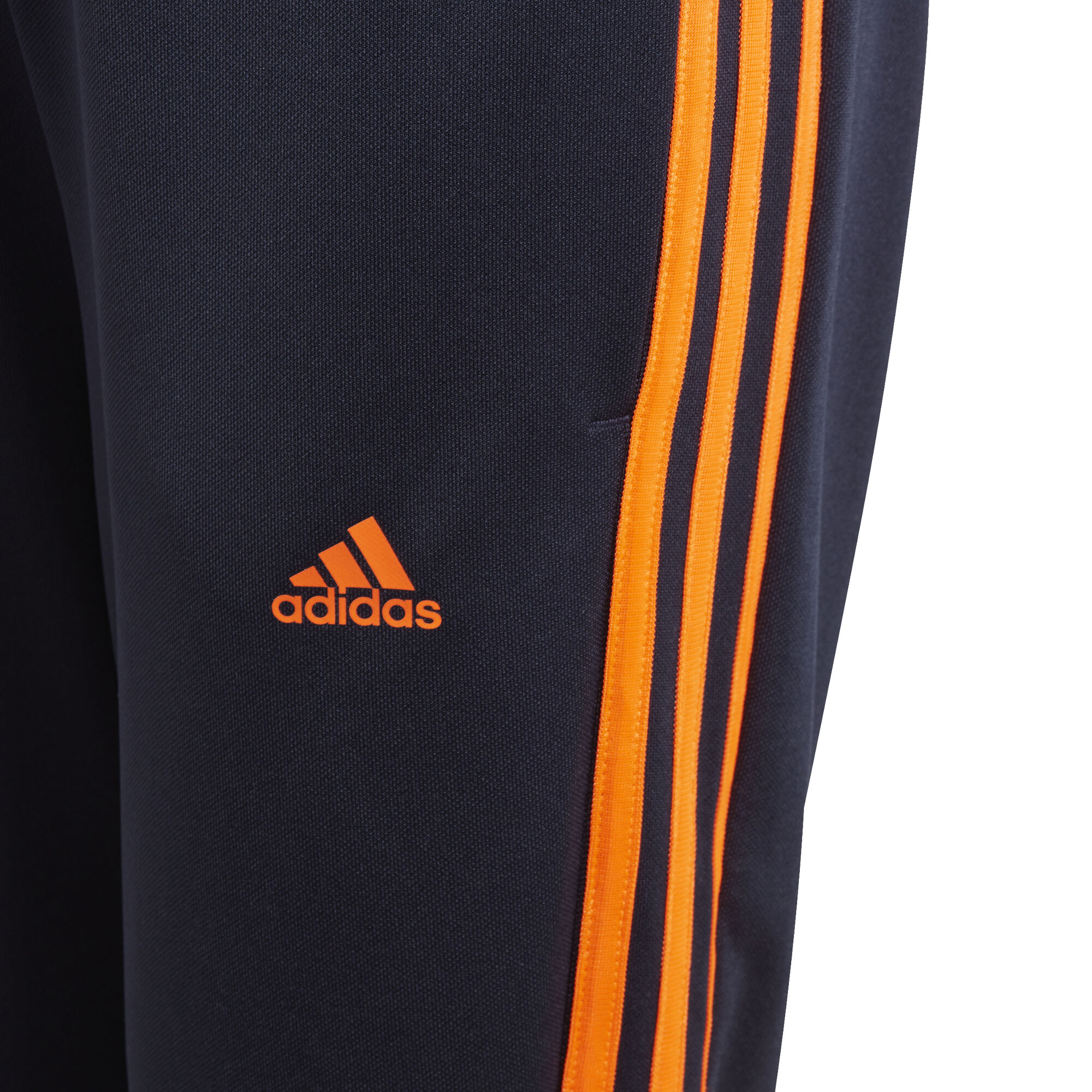 Adidas pants orange stripes deals