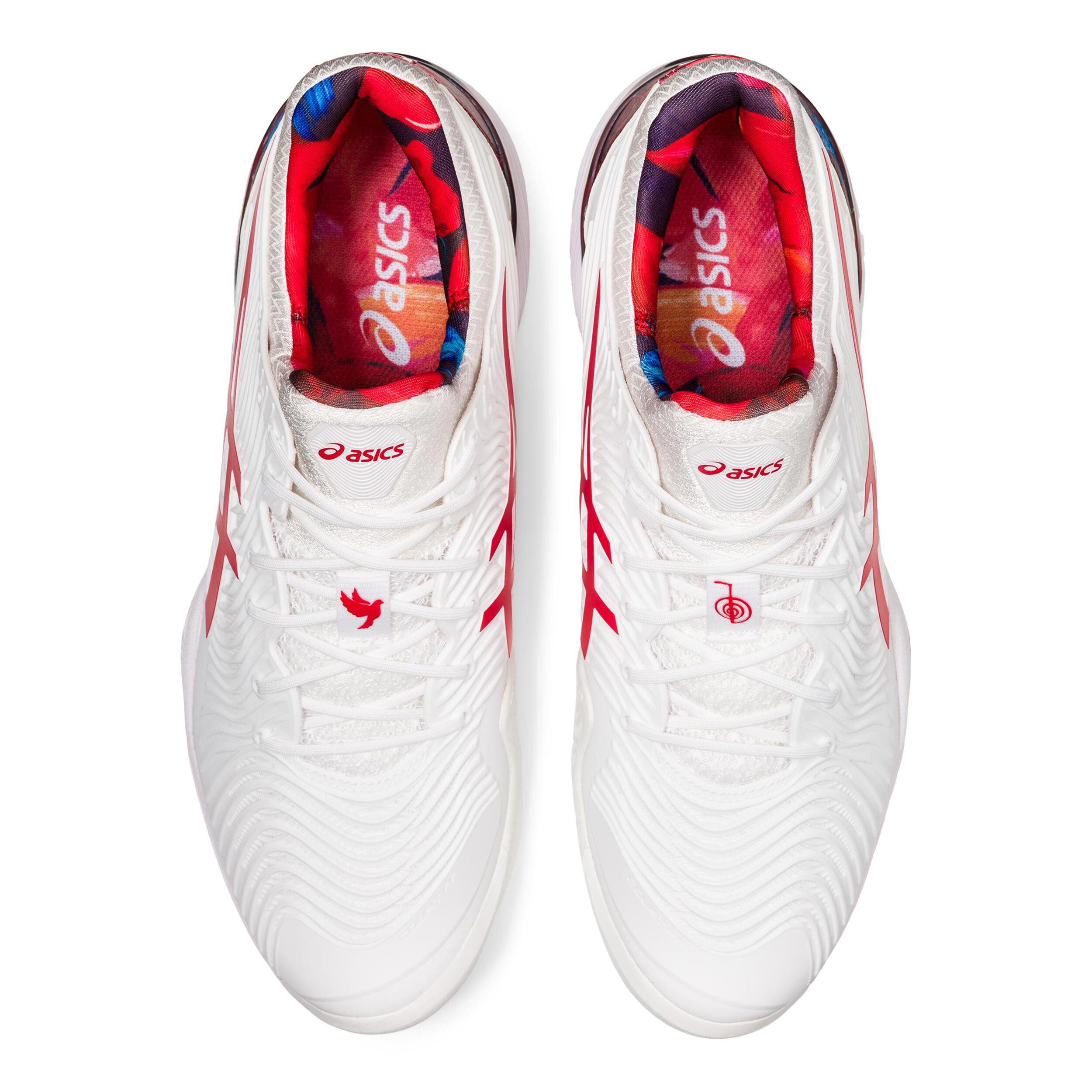 シューズ(男性用) ASICS COURT FF NOVAK 27cm used Asics Court FF 3 Novak Men's Tennis Shoe (Blue/White