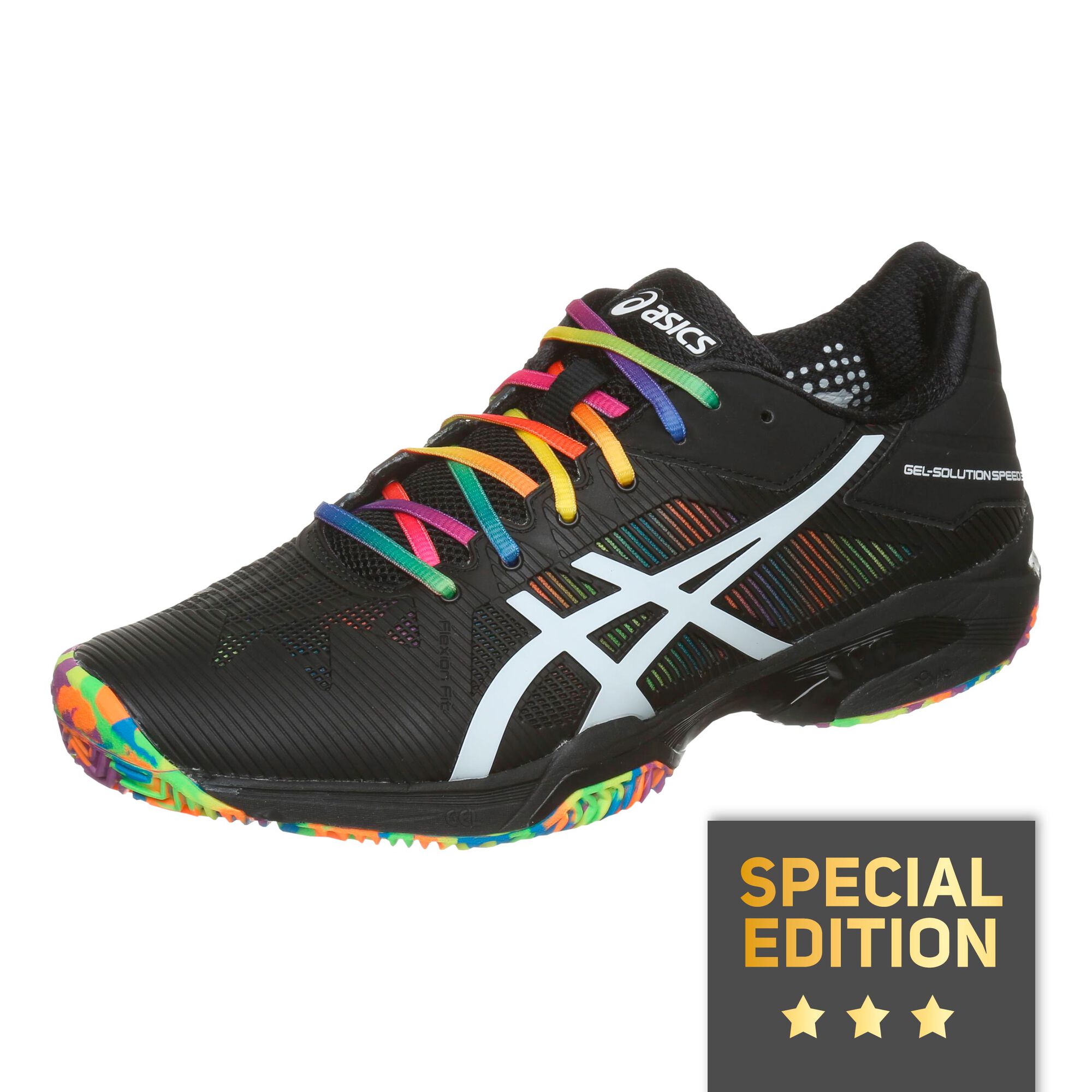 Gel-Solution Speed 3 Clay Court Shoe Special Edition Men - Black, White online Padel-Point