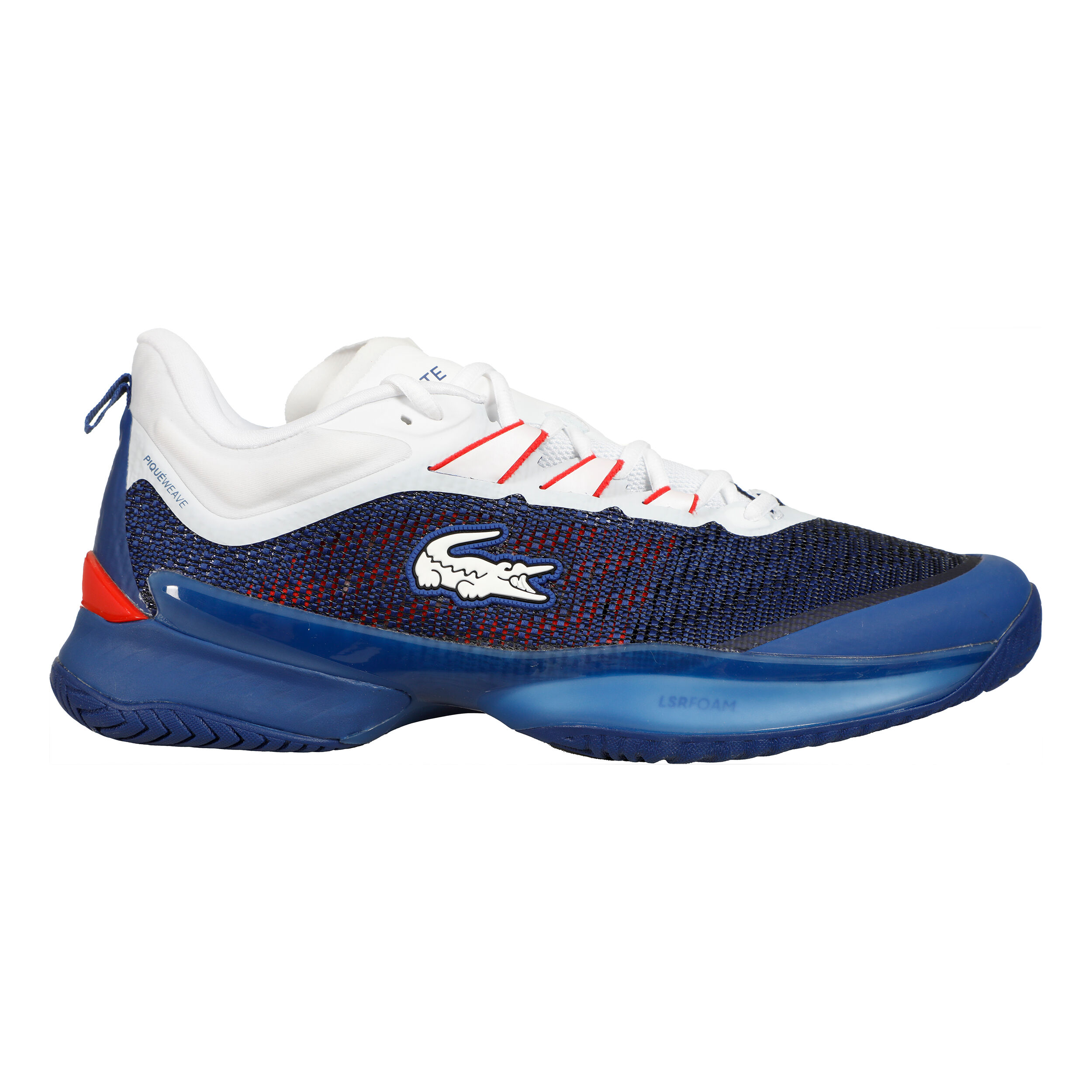 Lacoste blue and white shoes online