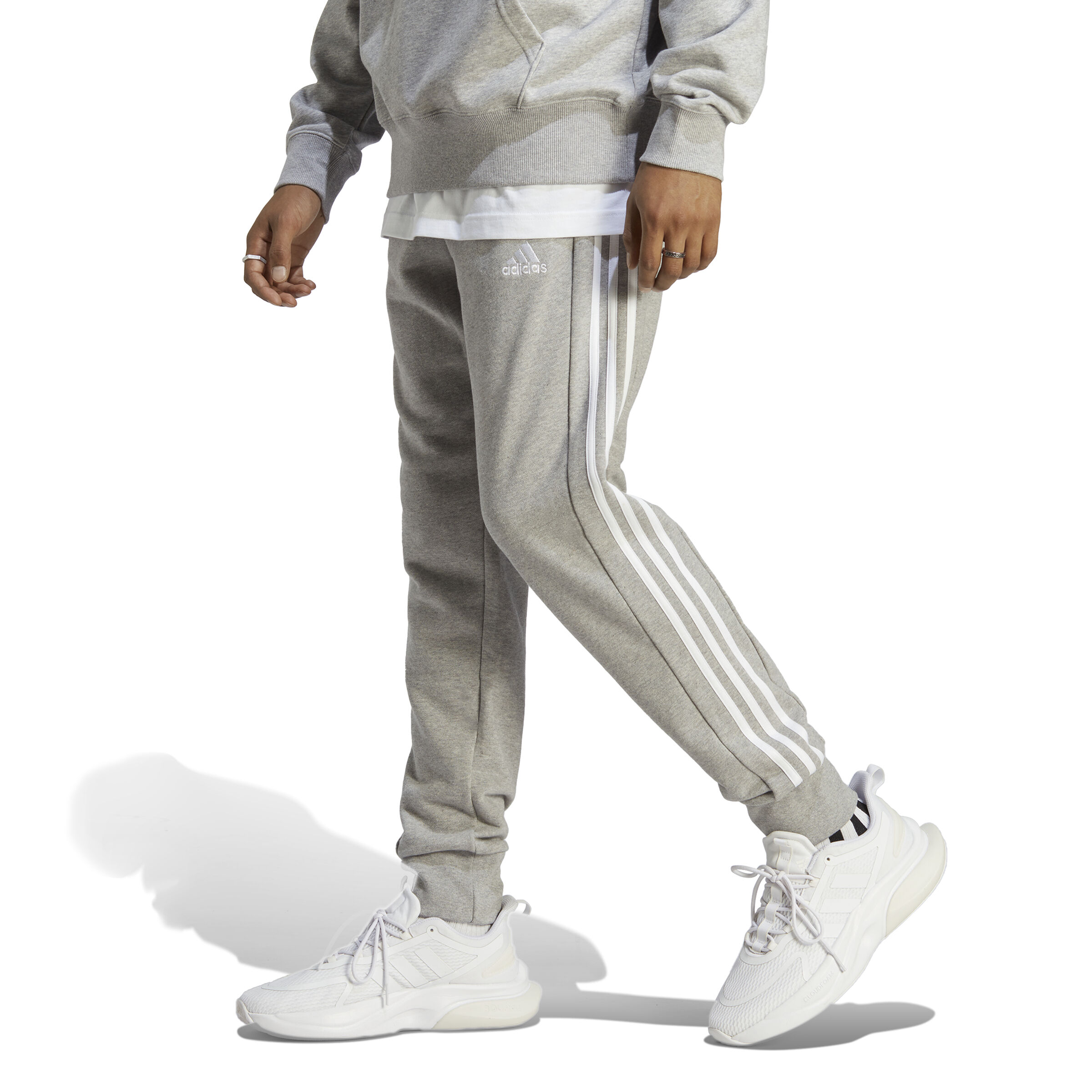 Adidas 3 stripe cuffed shop joggers