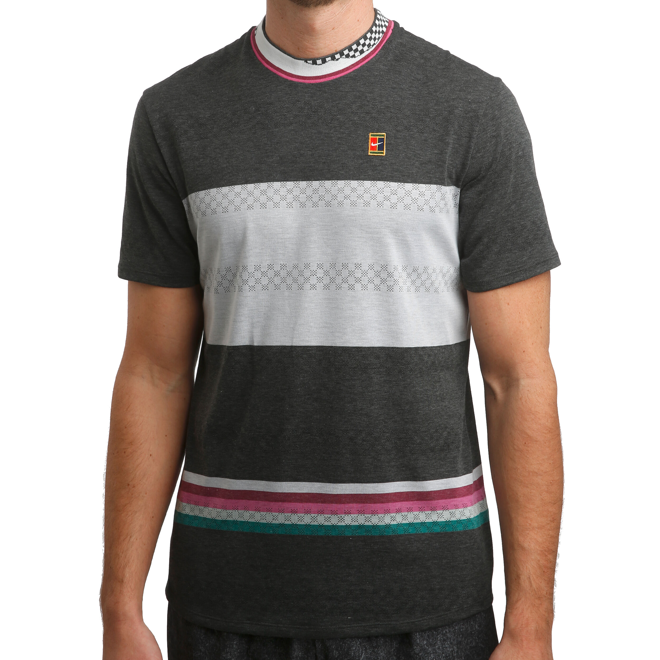 Court Challenger T Shirt Men Black Lightgrey