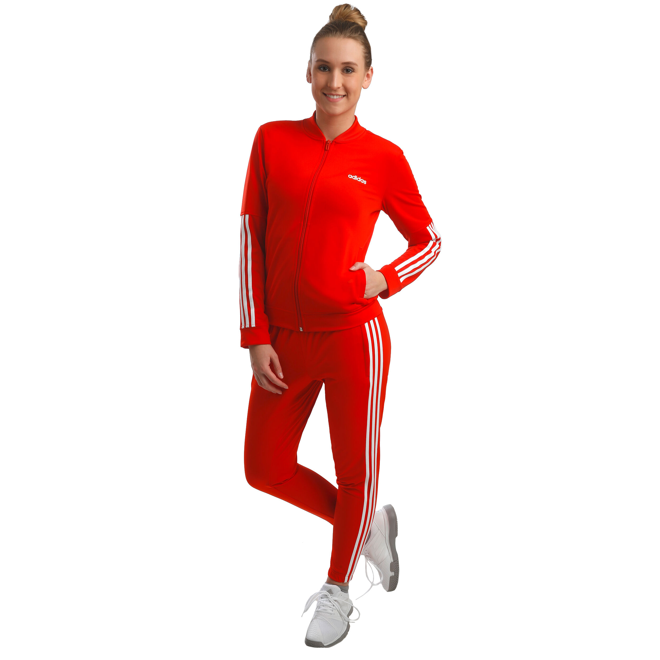 Red ladies sale adidas tracksuit