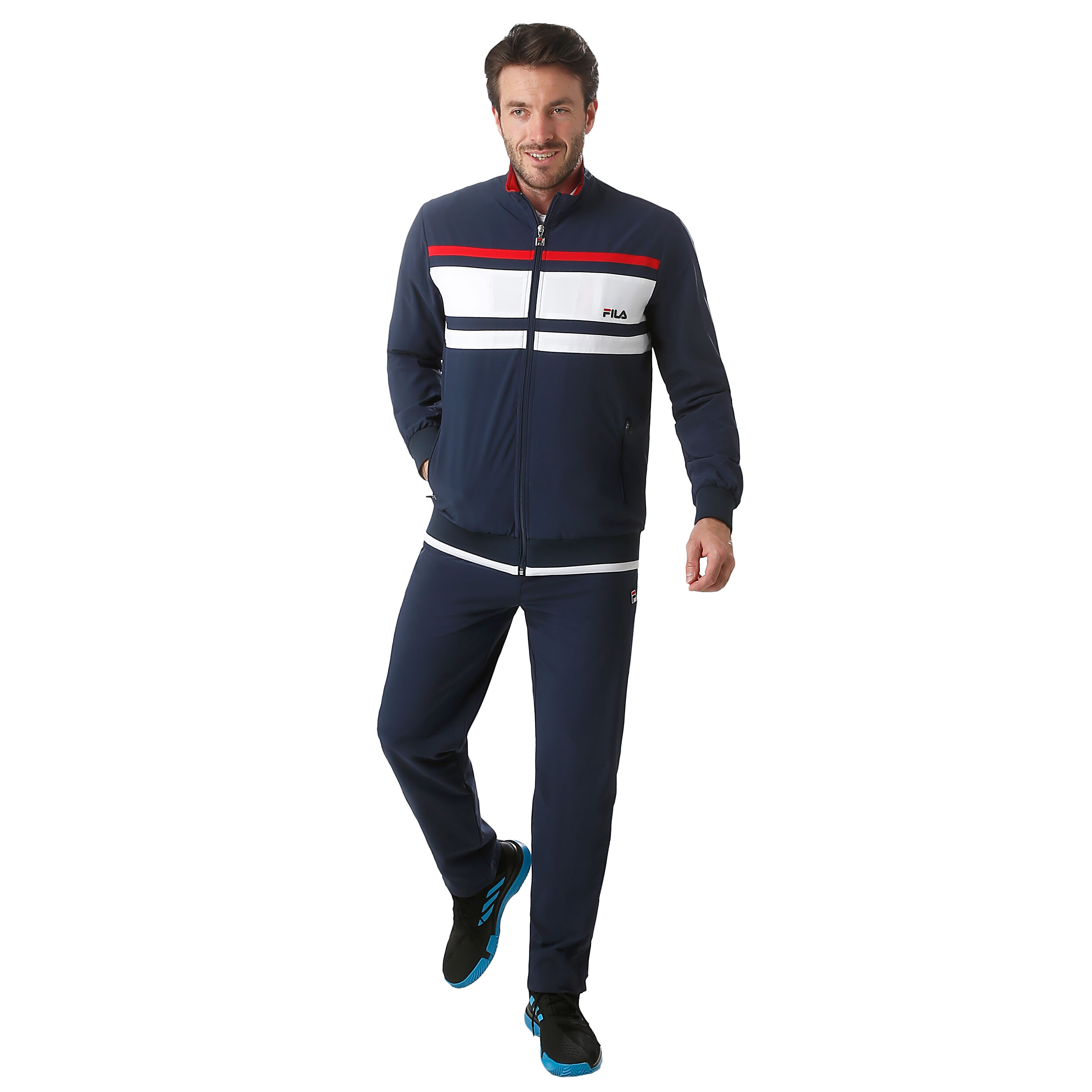 Theo Tracksuit Men Dark Blue White