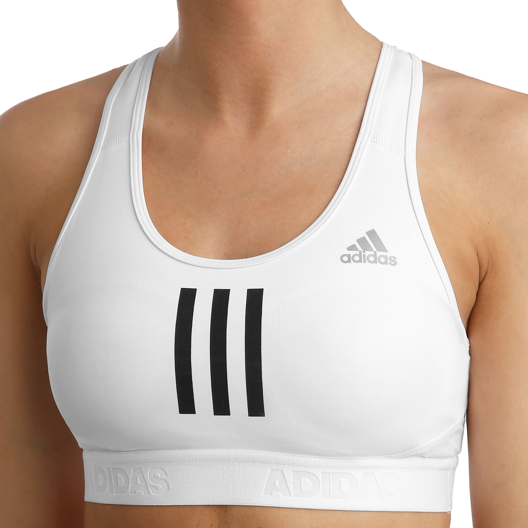 AlphaSkin 3 Stripes Sports Bras Women - White, Black