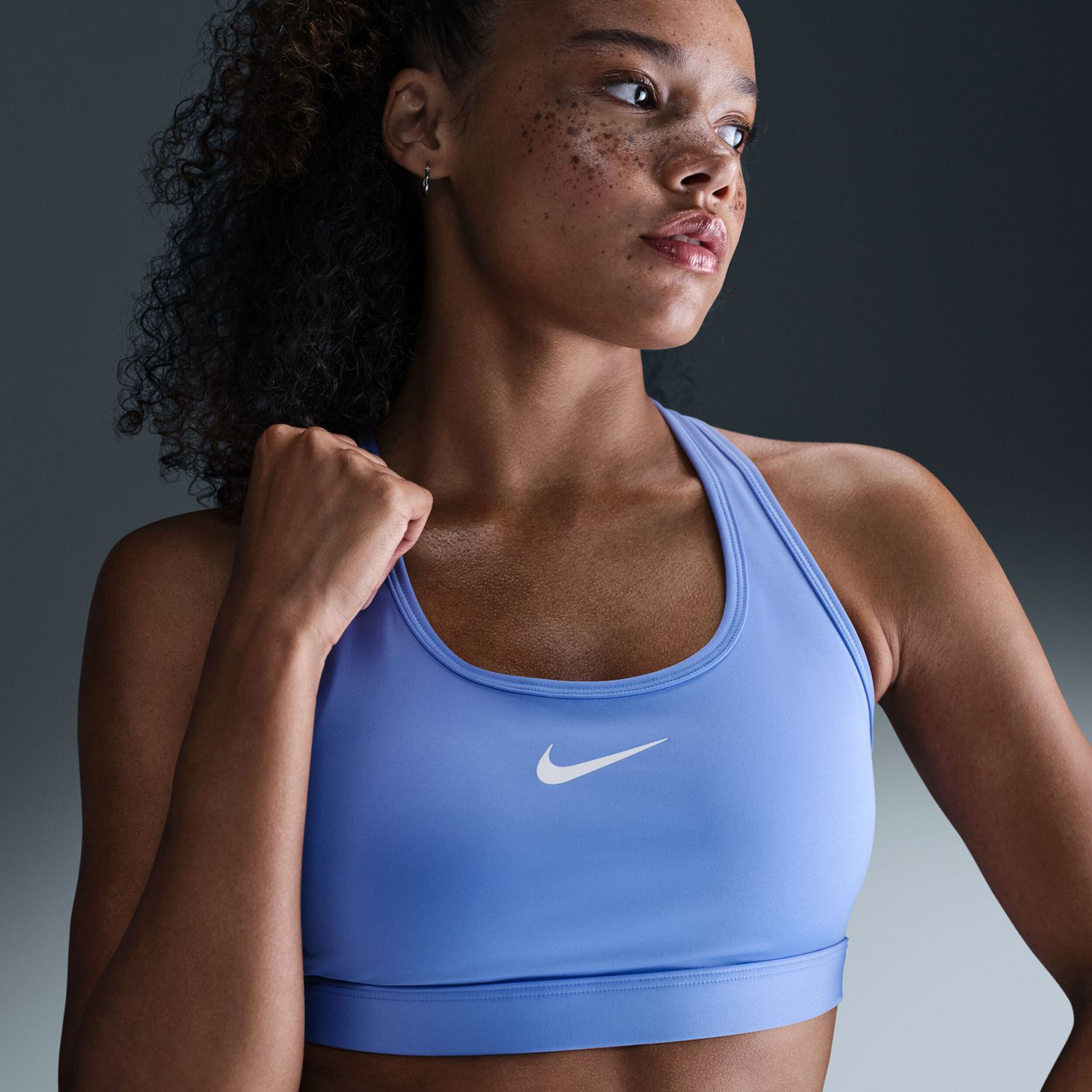Buy Nike Swoosh Medium Support Sports Bras Women Light Blue White online Padel Point COM