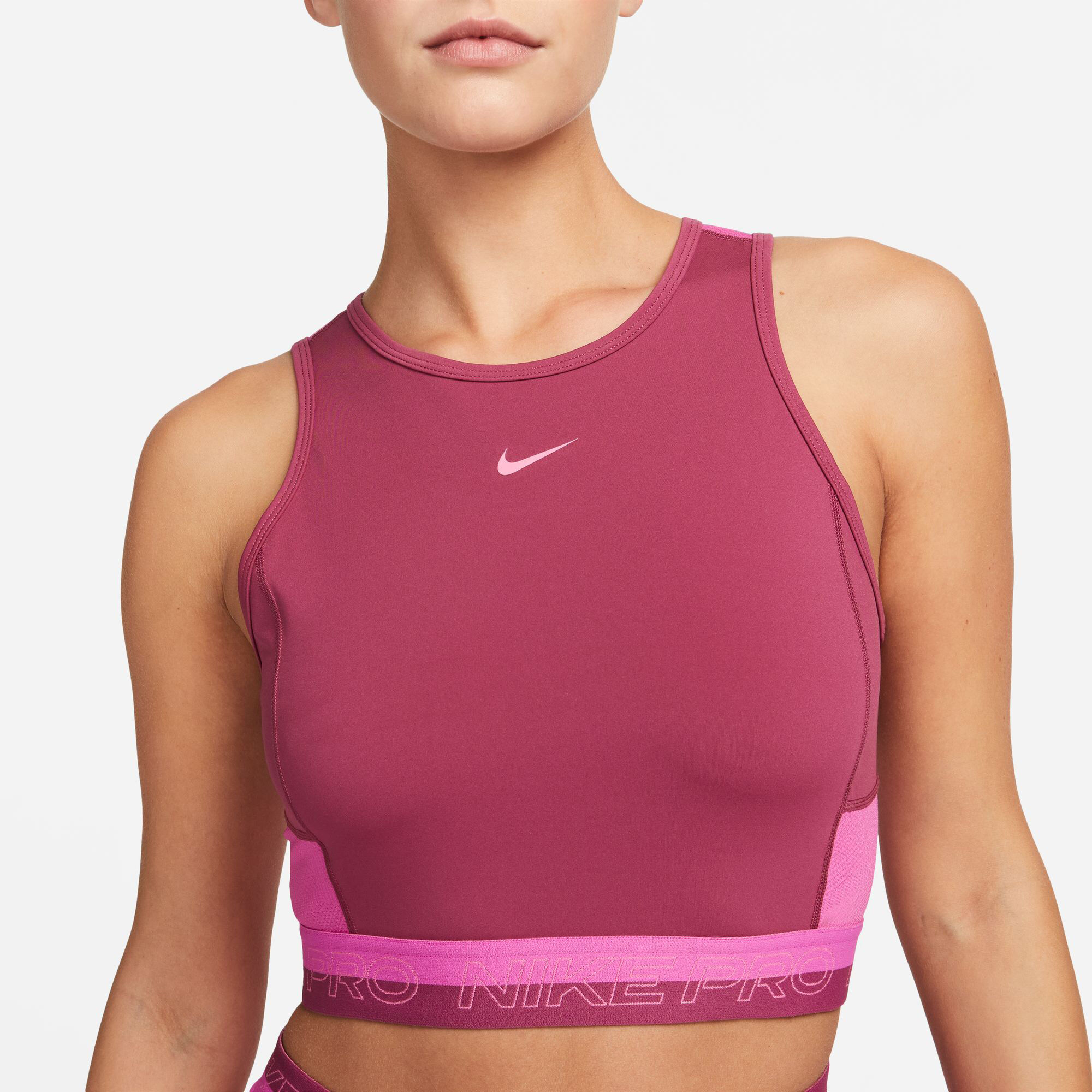 Dri Fit Performance Cropped Tank Top Women Red Pink
