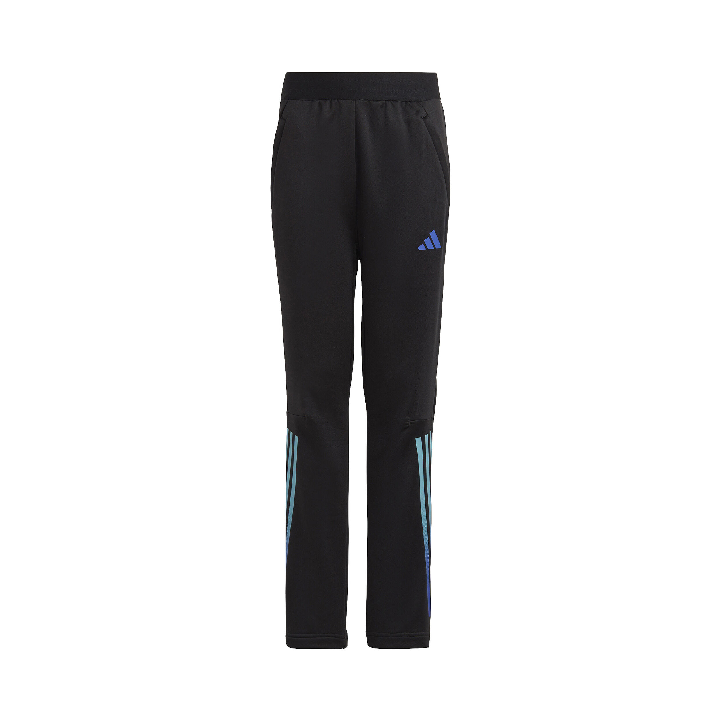 Adidas pants black with blue stripes shop