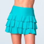 Lucky in Love Clothing Lucky in Love Linen Nouveau Awesome Ruffle Skirt Women-turquoise
