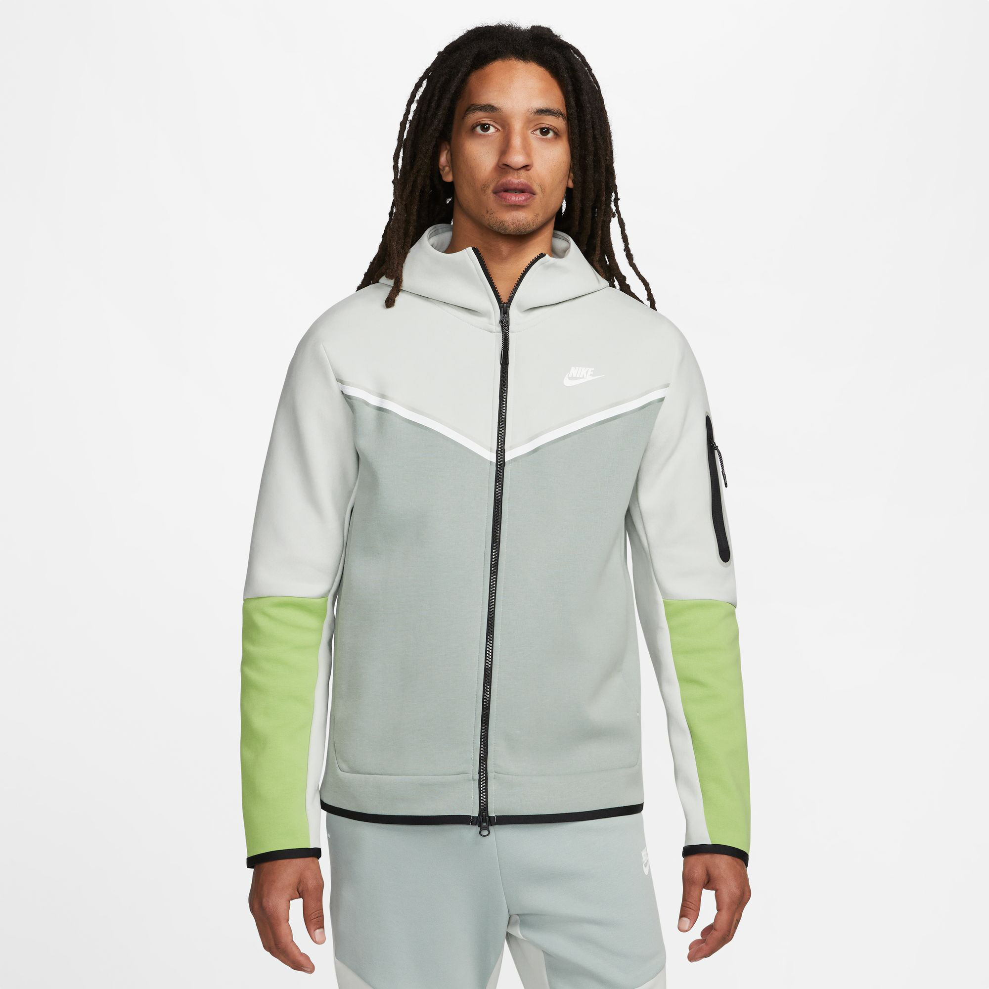Grey and green tech fleece clearance