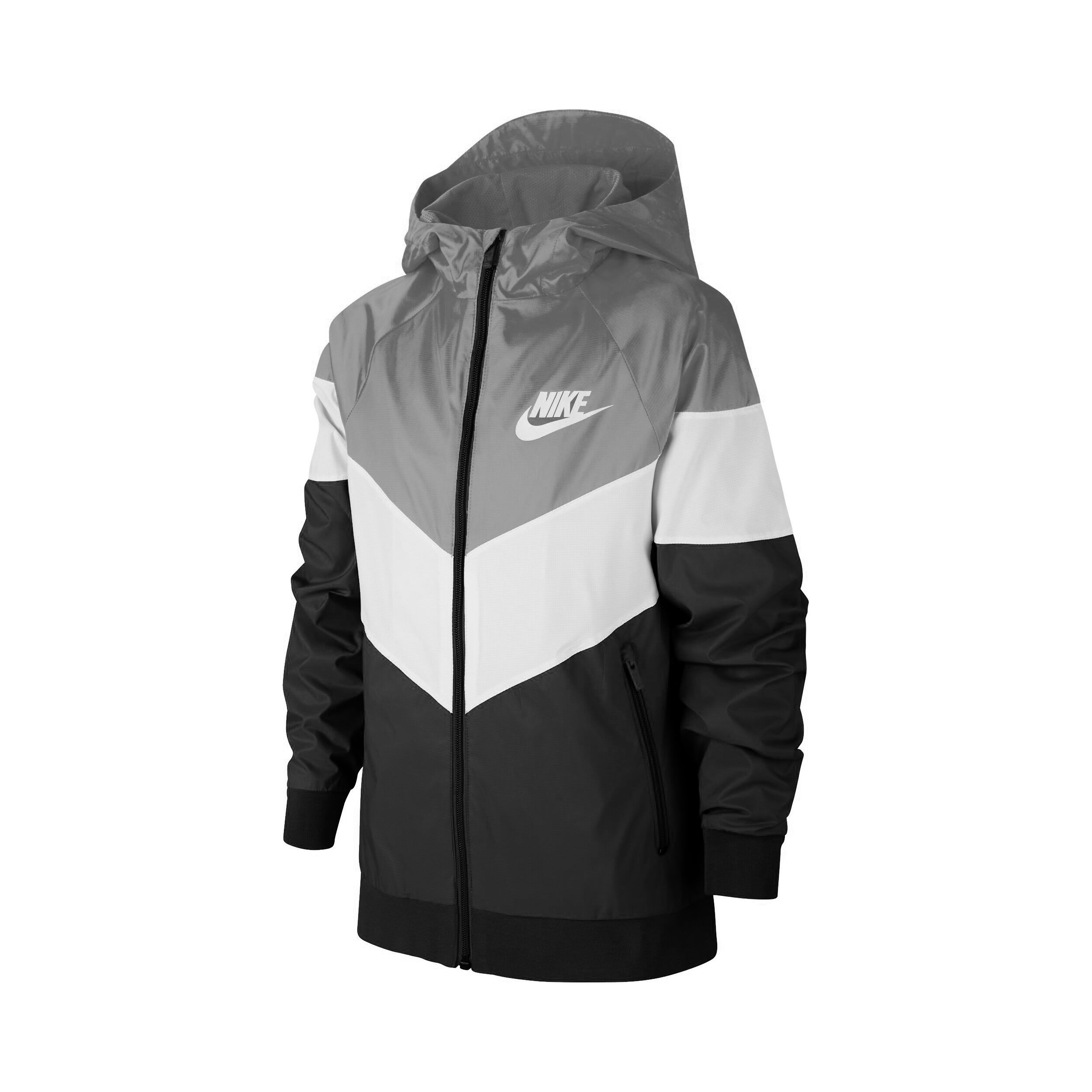 Nike windbreaker black store grey and white