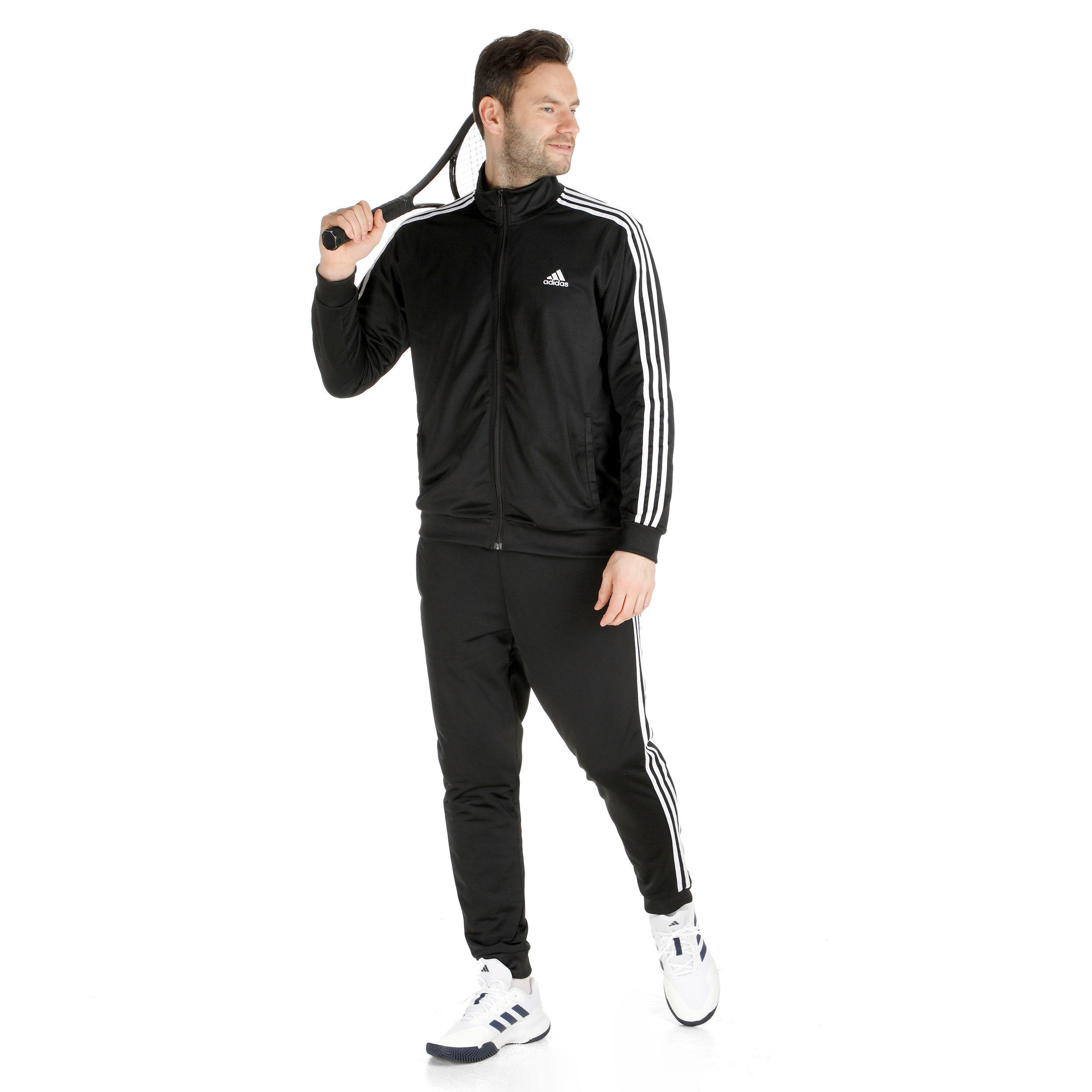 Sportswear Basic 3 Stripes Tricot Tracksuit Men Black White