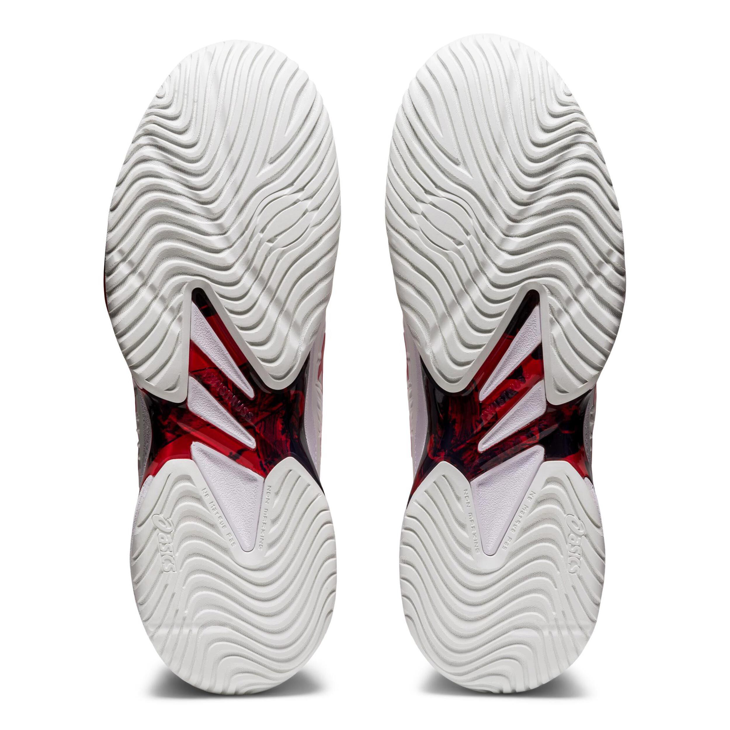 シューズ(男性用) ASICS COURT FF NOVAK 27cm used Asics Court FF3 Novak Mens Tennis Shoe - Cream/Red | Midwest