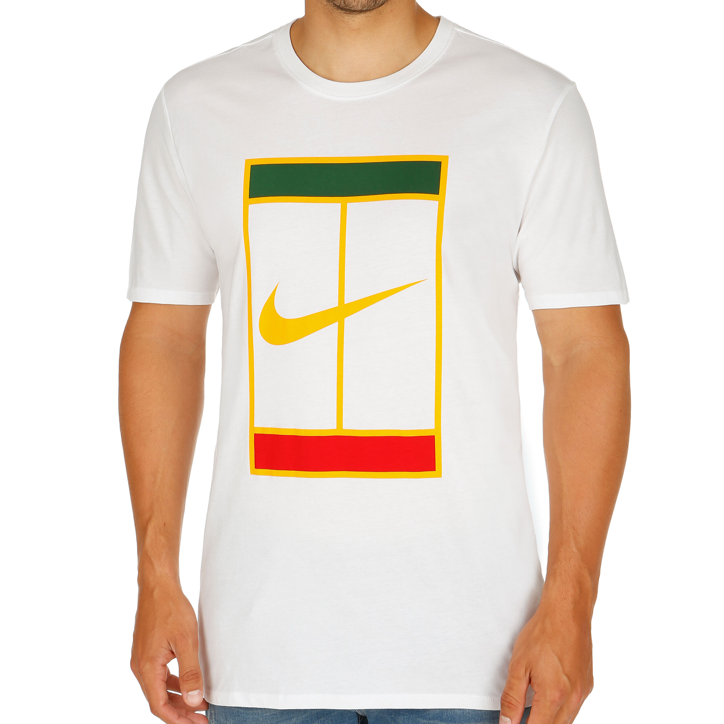 Court Heritage Logo T Shirt Exclusive Men White Yellow