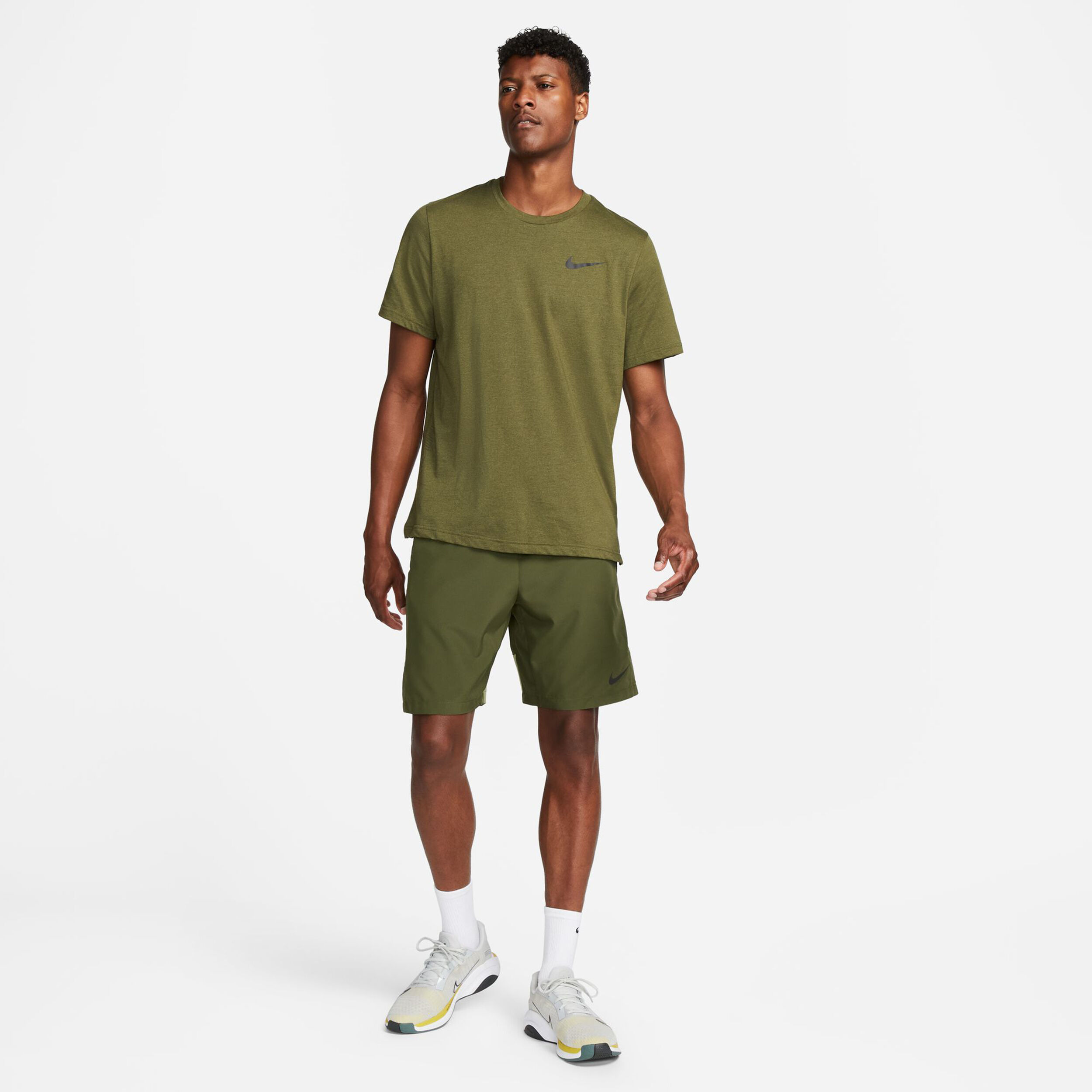 Dri Fit Flex Woven 9in Shorts Men Olive Green